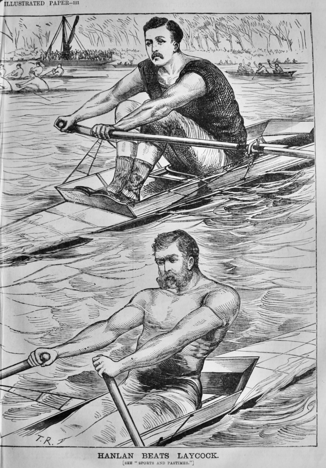 Hanlon Beats Laycock.  (Sculling)  1881.