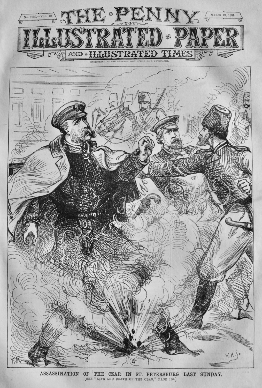 Assassination of the Czar in St. Petersburg .  1881.
