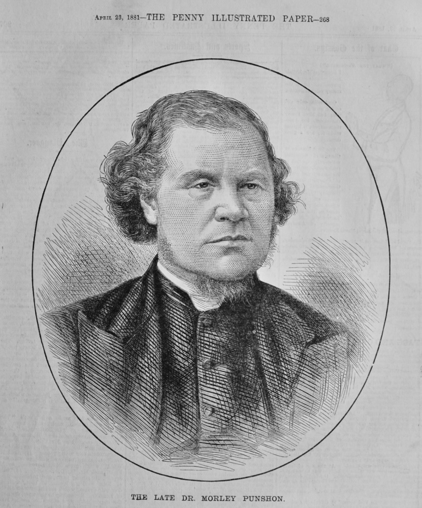 The Late Dr. Morley Punshon.  1881.