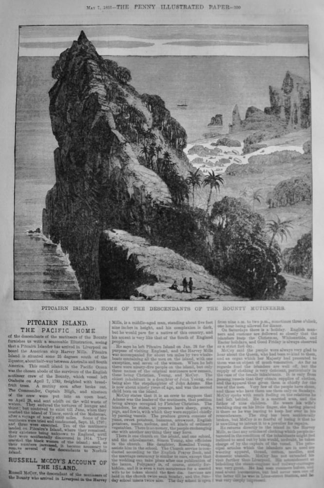 Pitcairn Island :  Home of the Descendants of the Bounty Mutineers.  1881.