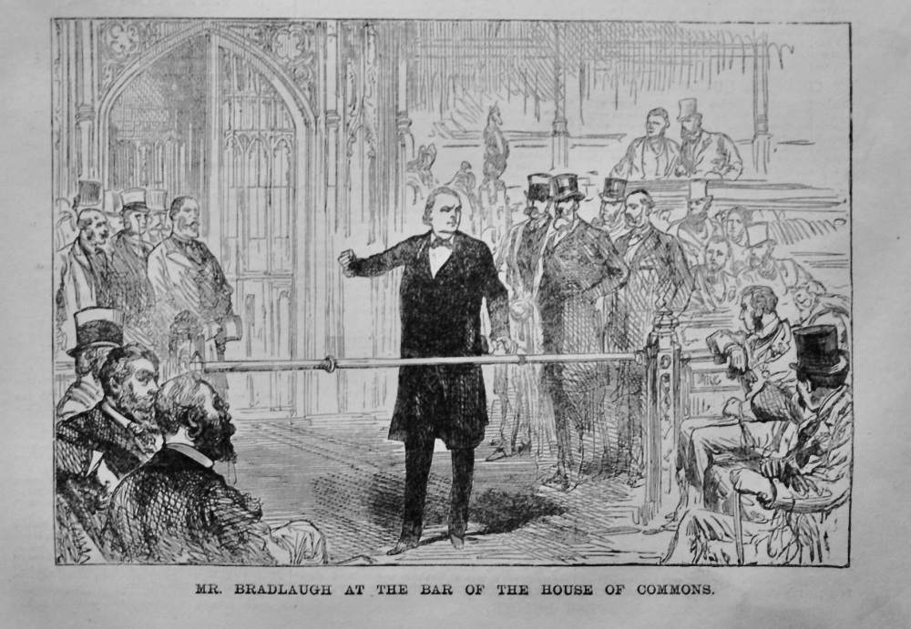 Mr. Bradlaugh at the Bar of the House of Commons.  1881.