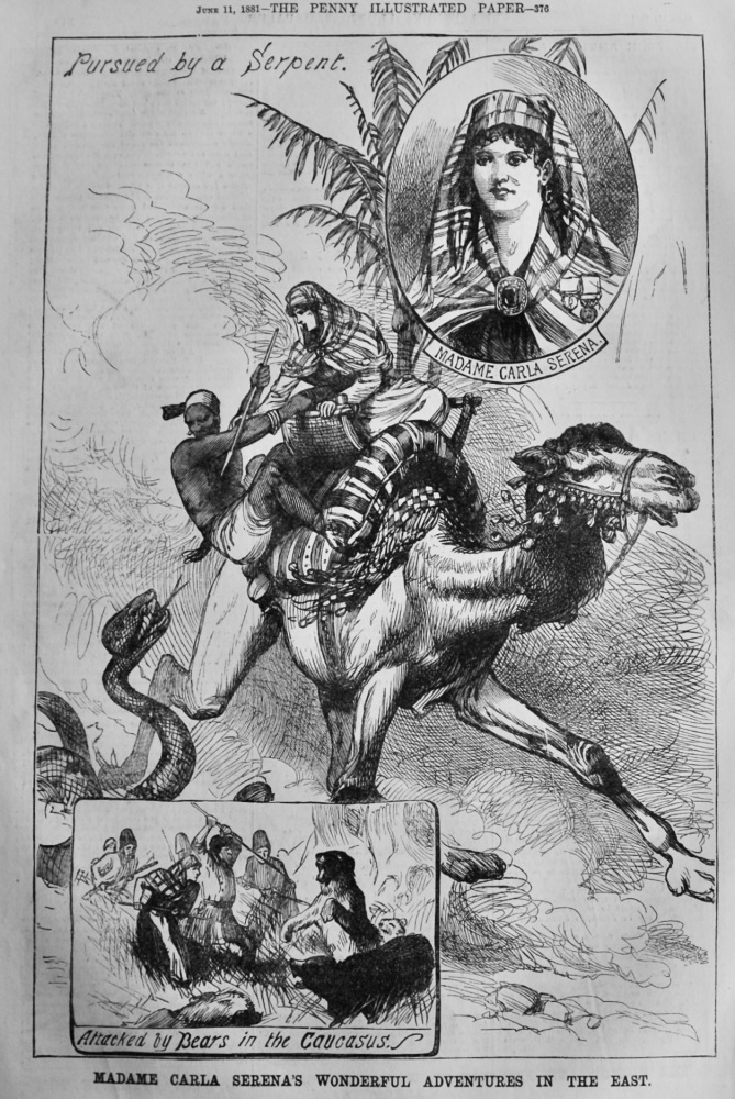 Madame Carla Serena's Wonderful Adventures in the East.  1881.