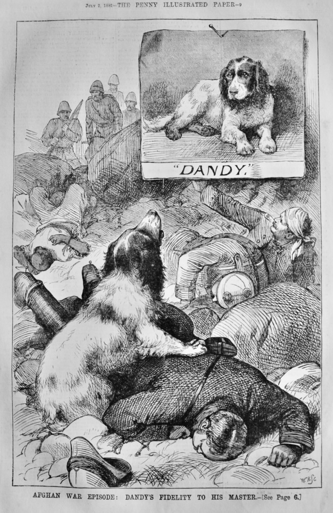 Afghan War Episode :  Dandy's Fidelity to his Master.  1881.