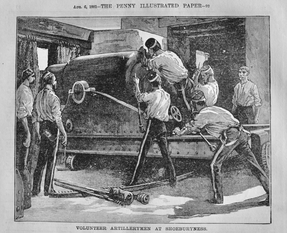 Volunteer Artillerymen at Shoeburyness.  1881.