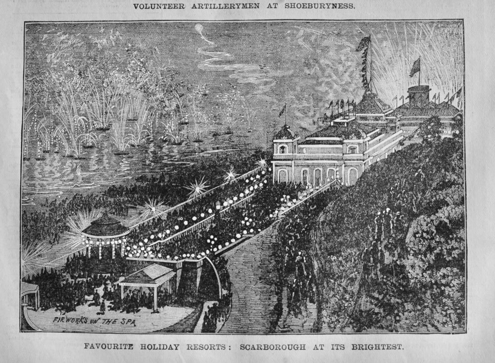 Famous Holiday Resorts :  Scarborough at its Brightest.  1881.