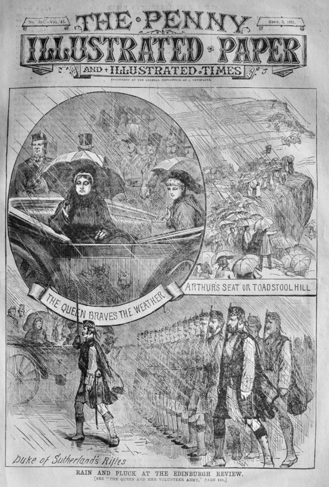Rain and Pluck at the Edinburgh Review.  1881.