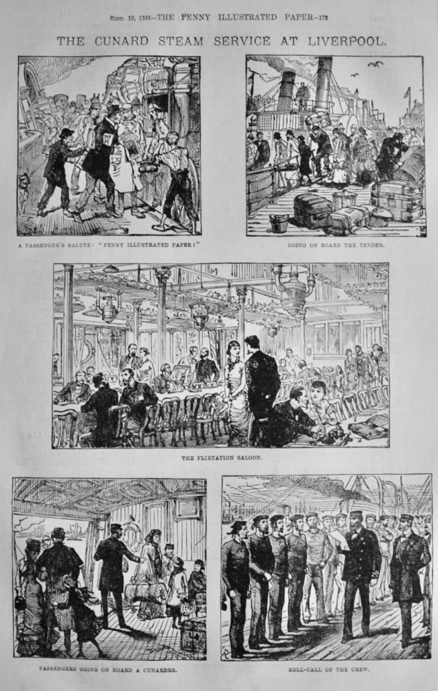 The Cunard Steam Service at Liverpool.  1881.