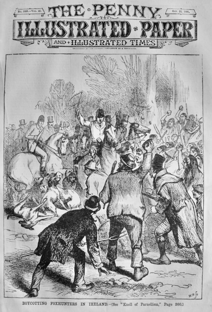 Boycotting Foxhunters in Ireland.  1881.