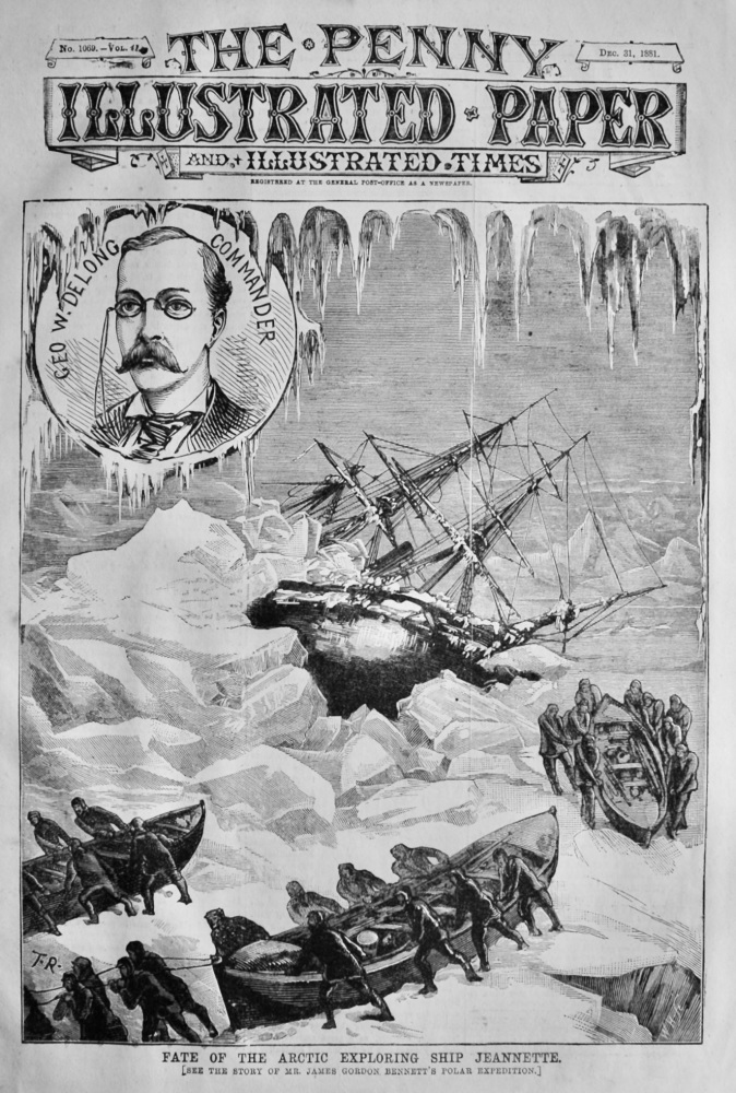 Fate of the Arctic Exploring Ship Jeannette.  1881.