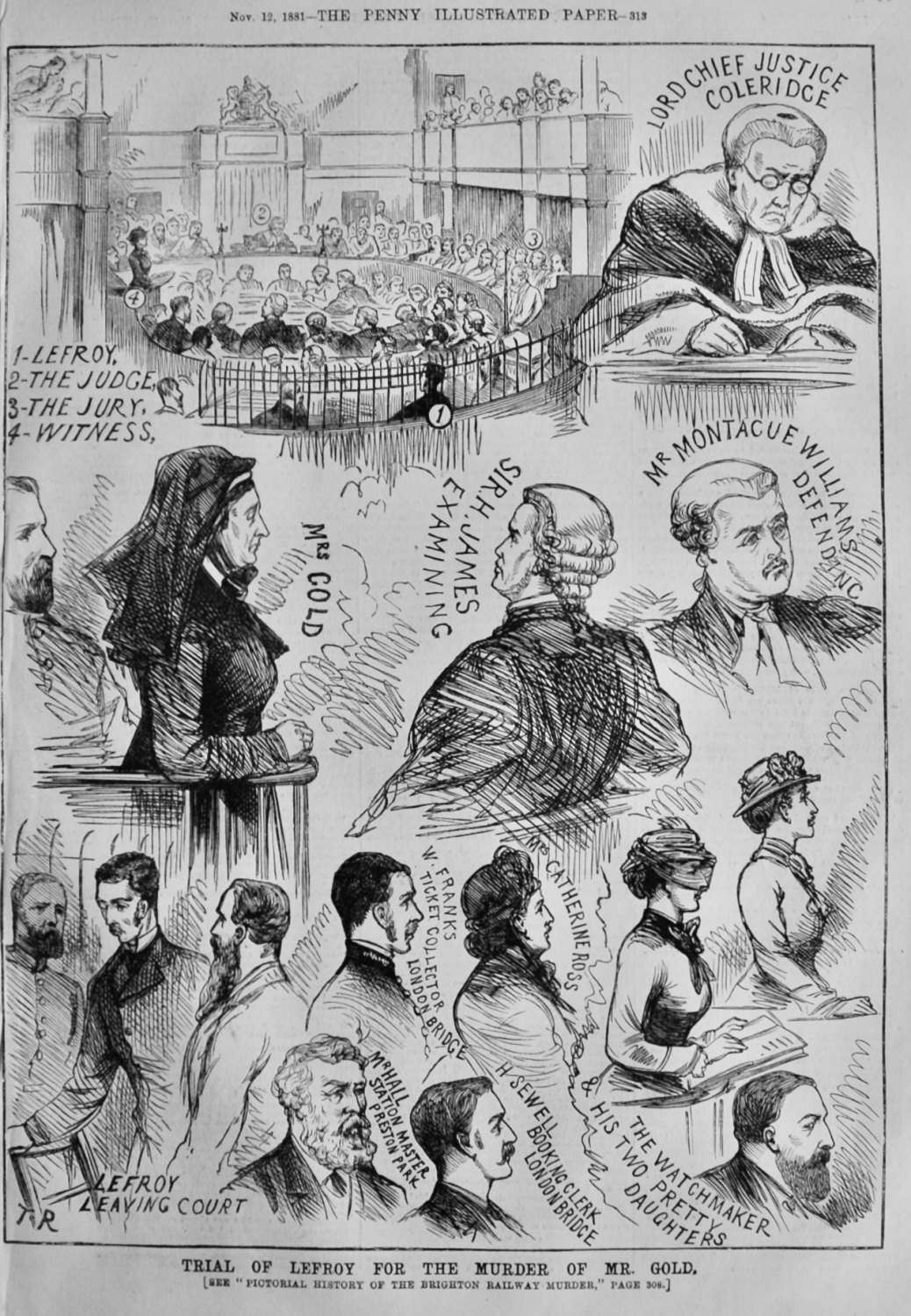 Trial of Lefroy for the Murder of Mr. Gold.  1881. (Brighton Railway Murder