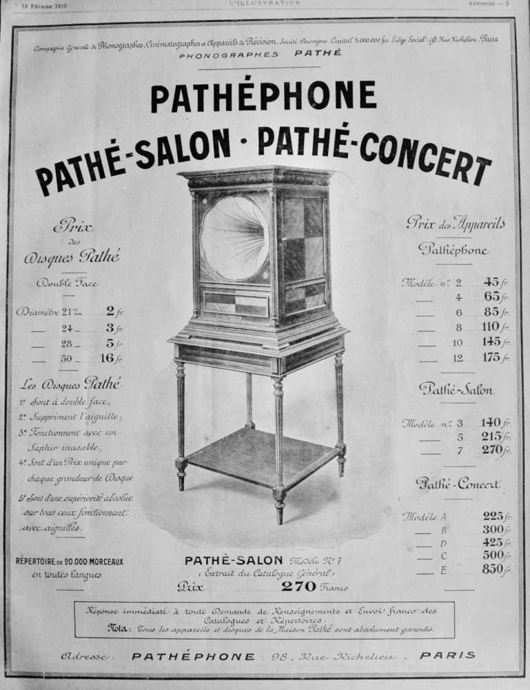 Pathephone.  1910.