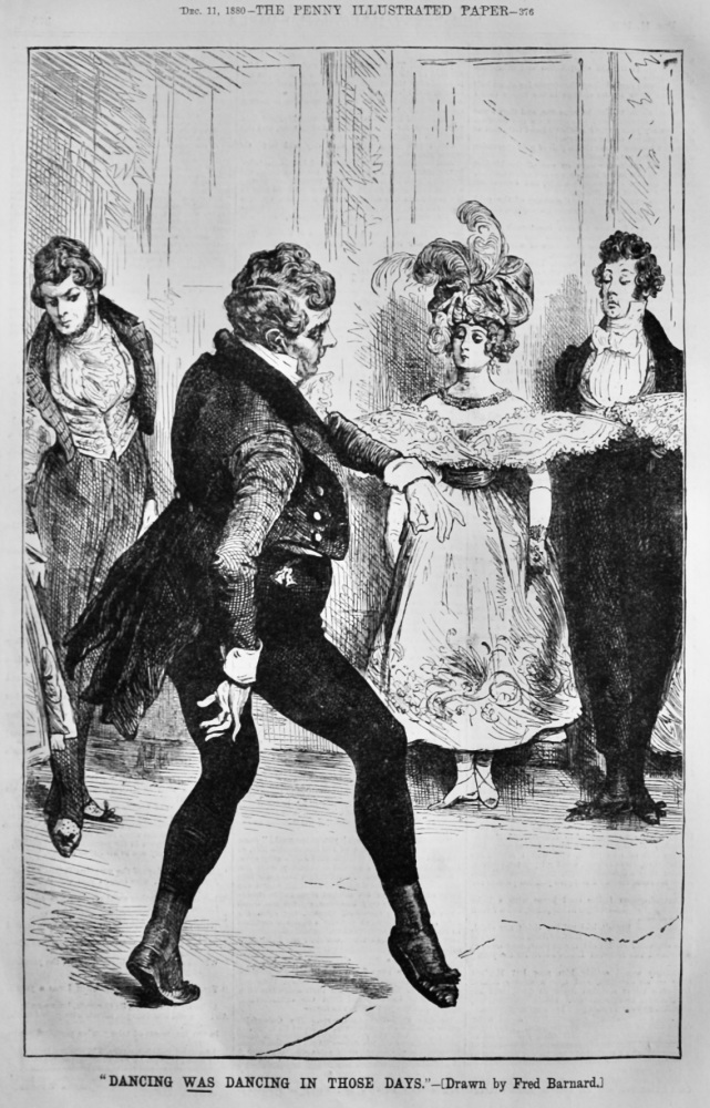 "Dancing was Dancing in those Days."  1880.