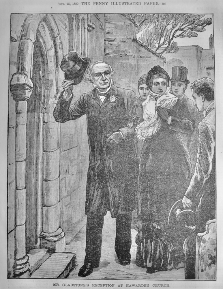 Mr. Gladstone's Reception at Hawarden Church.  1880.