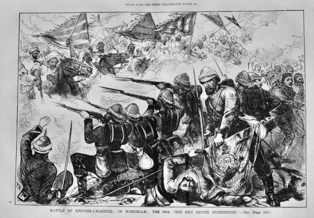 Battle of Khushk-I-Nakhud :  In Memoriam :  The 66th "Die But Never Surrender !".  1880.