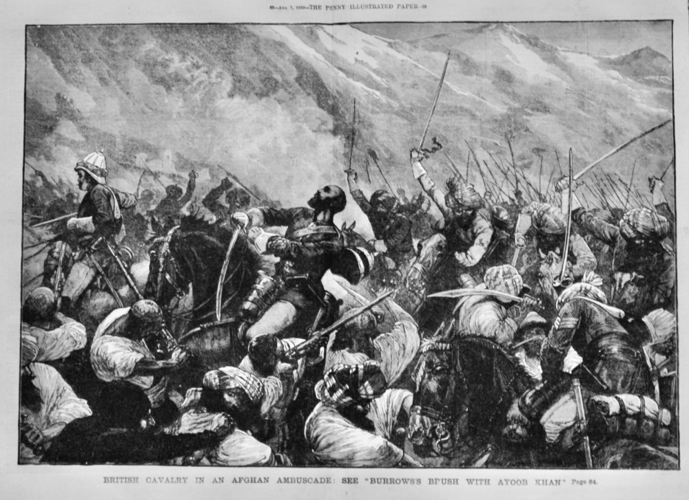 British Cavalry in an Afghan Ambuscade.  1880.