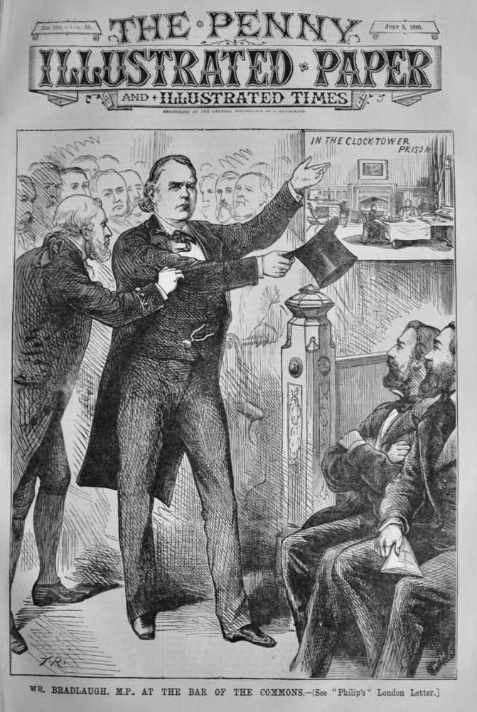 Mr. Bradlaugh M.P., at the Bar of the House of Commons.  1880.
