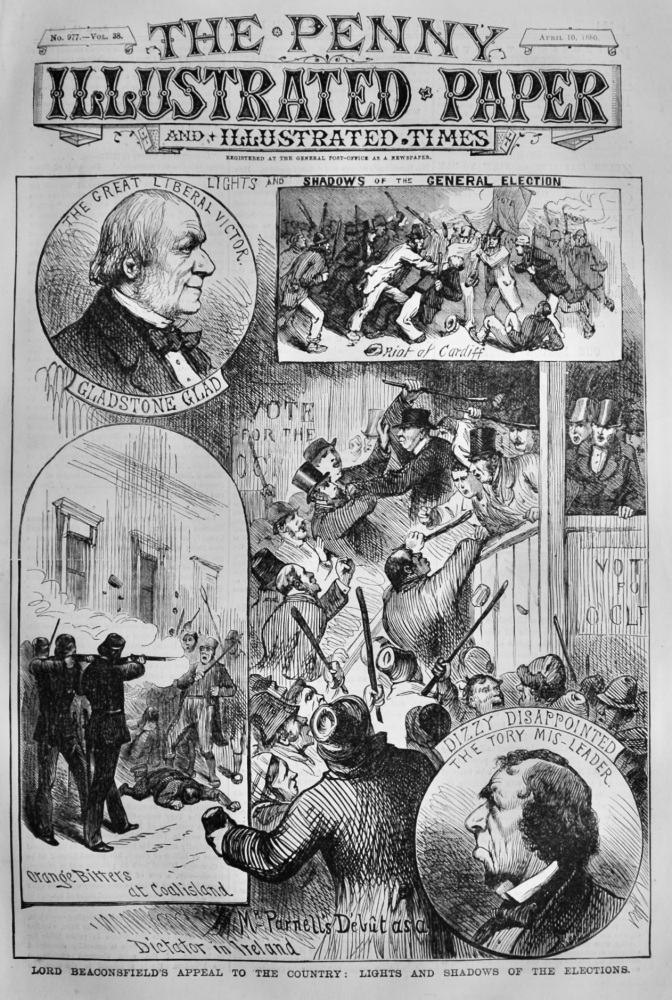 Lord Beaconsfield's Appeal to the Country :  Lights and Shadows of the Elections.  1880.