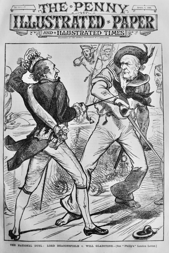 The National Duel :  Lord Beaconsfield  v.  Will Gladstone.  1880.