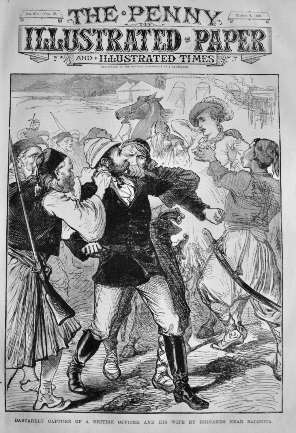 Dastardly Capture of a British Officer and his Wife by Brigands near Saloni
