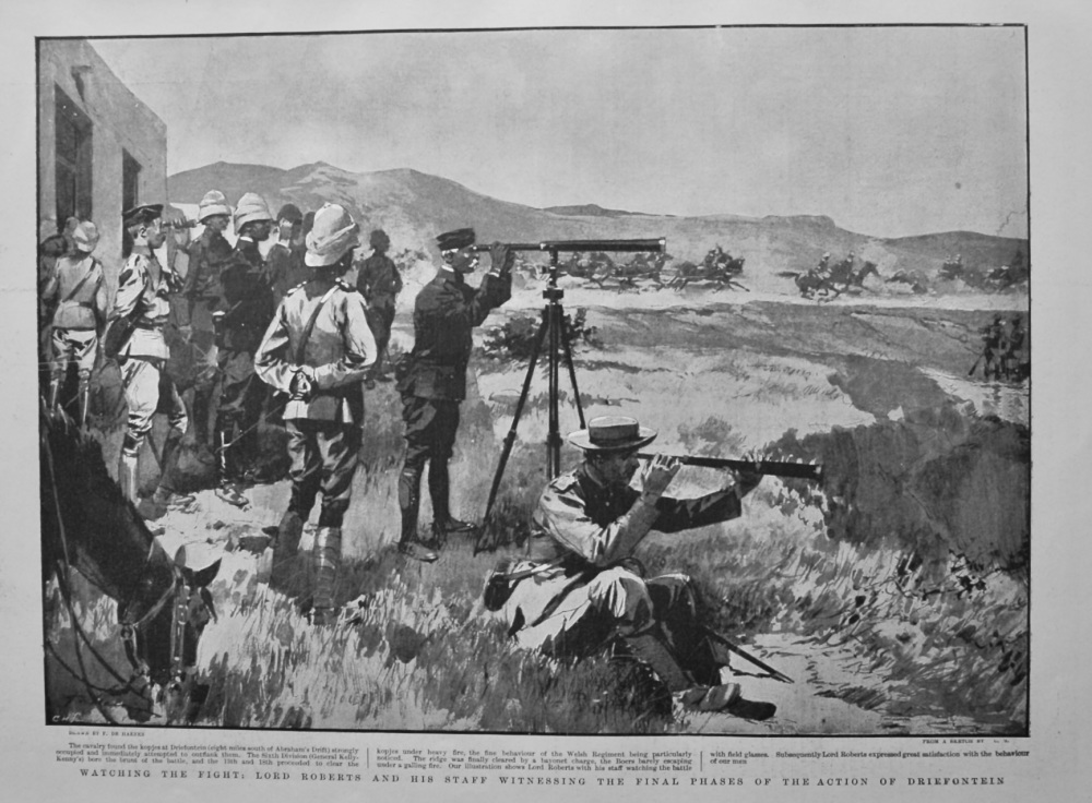 Watching the Fight :  Lord Roberts and His Staff Witnessing the Final Phases of the Action of Driefontein.  1900.