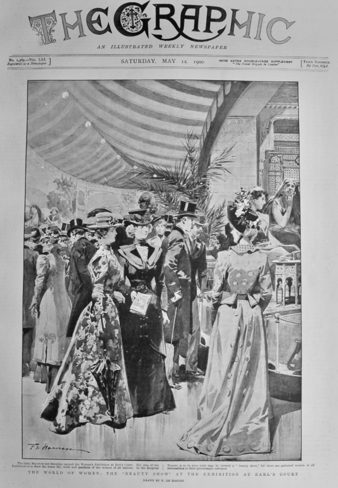 The World of Women :  The "Beauty Show" at the Exhibition at Earl's Court.  1900.