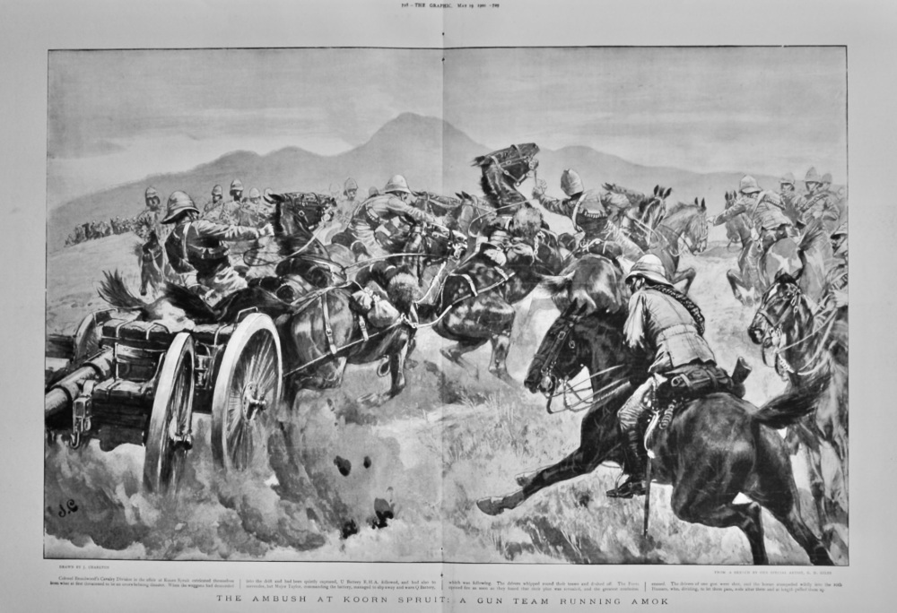 The Ambush at Koorn Spruit :  A Gun Team Running Amok.  1900.