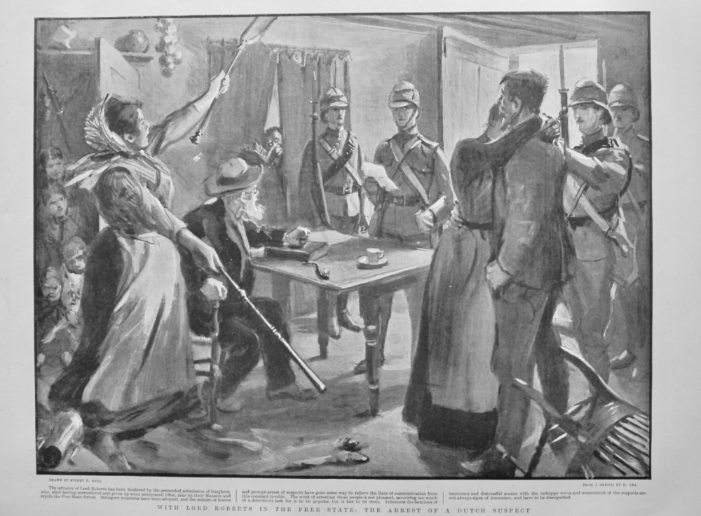 With Lord Roberts in the Free State :  The Arrest of a Dutch Suspect.  1900.
