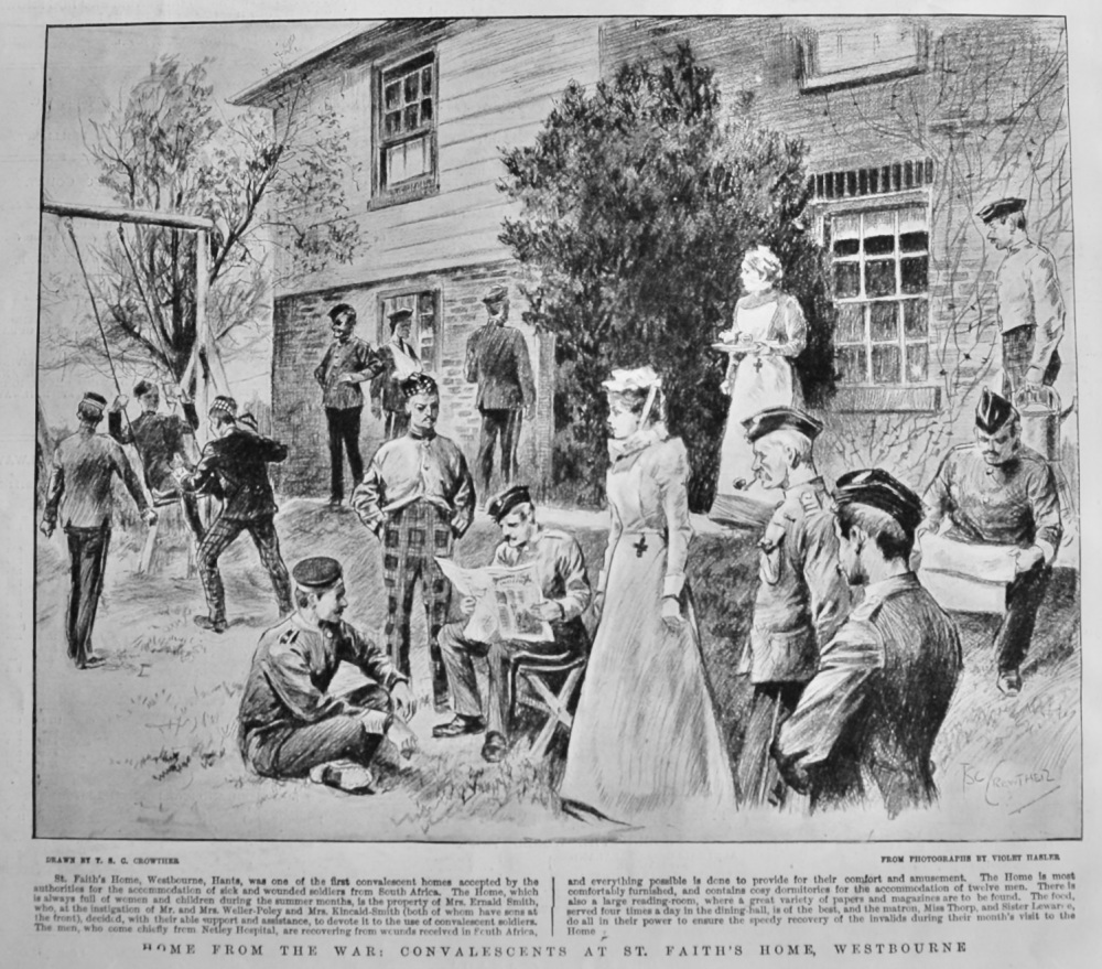 Home from the War :  Convalescents at St. Faith's Home, Westbourne.  1900.