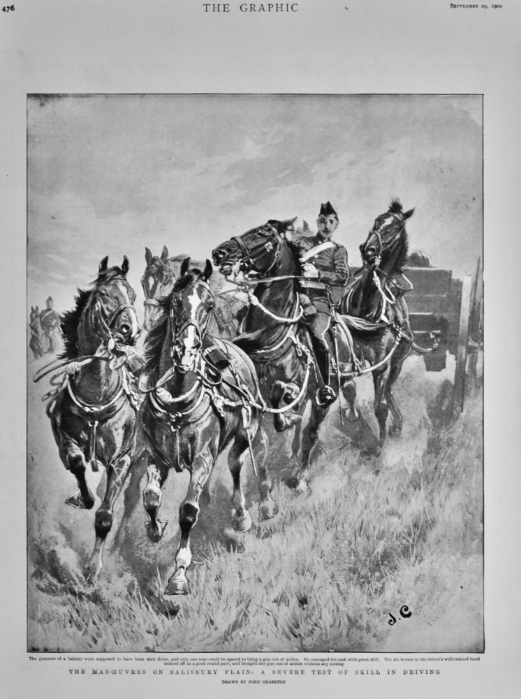 The Manoeuvres on Salisbury Plain :  A Severe Test of Skill in Driving.  1900.