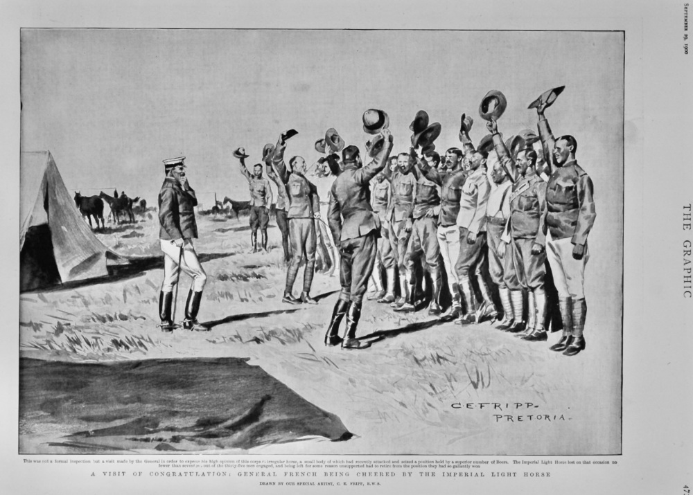 A Visit of Congratulations :  General French being Cheered by the Imperial 