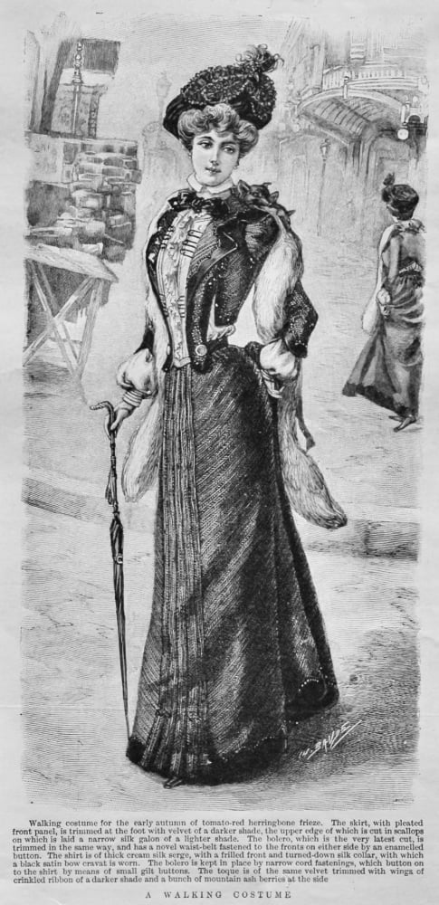 A Walking Costume.  (Fashion) 1900.