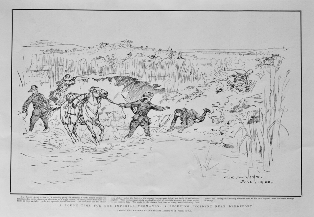 A Rough Time for the Imperial Yeomanry :  A Scouting Incident near Derdeport.  1900.