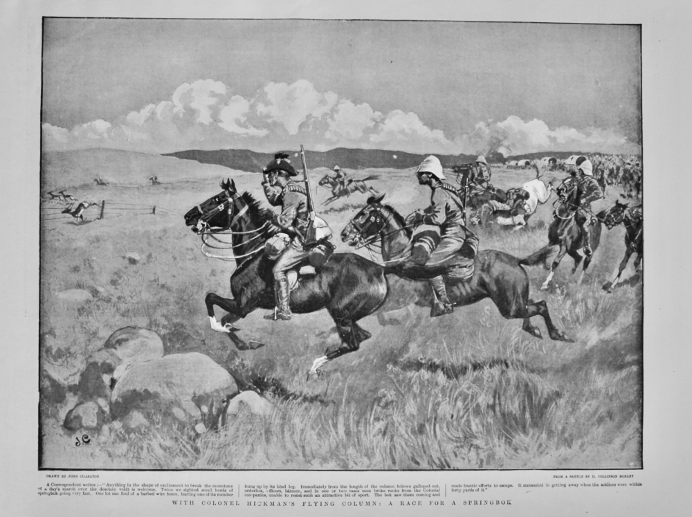 With Colonel Hickman's Flying Column :  A Race for a Springbok.  1900.