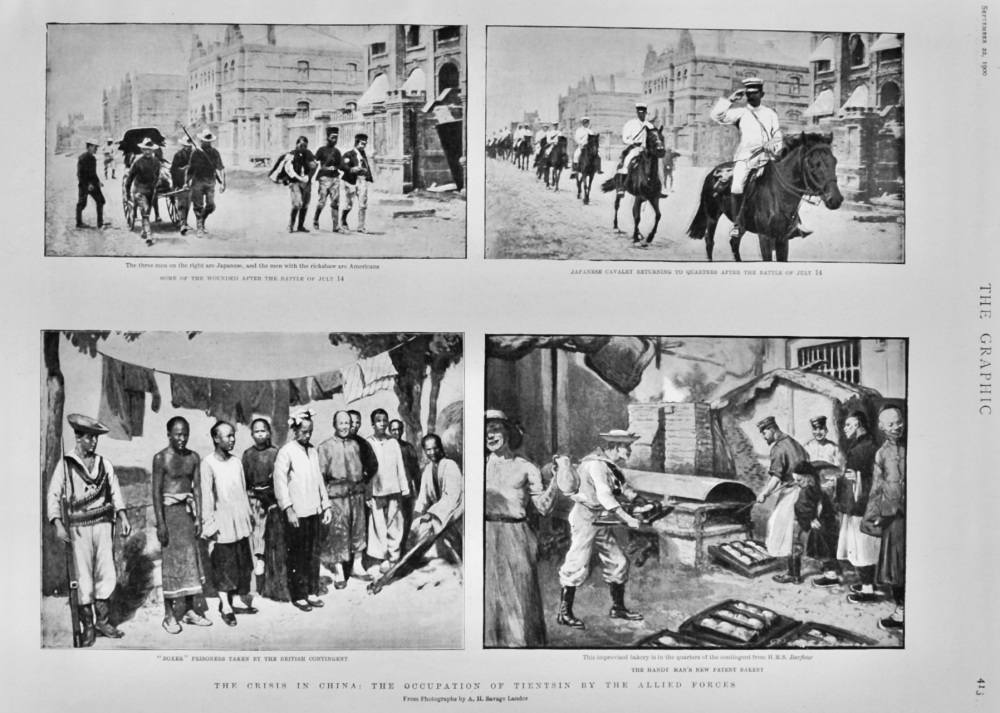 The Crisis in China :  The Occupation of Tientsin by the Allied Forces.  1900.