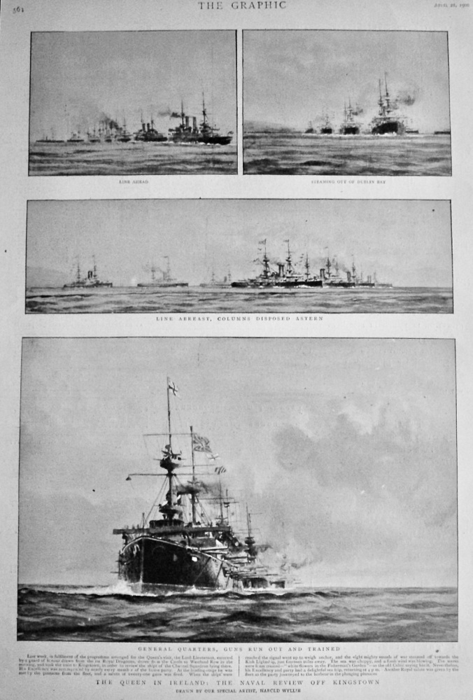 The Queen in Ireland :  The Naval Review off Kingstown.  1900.