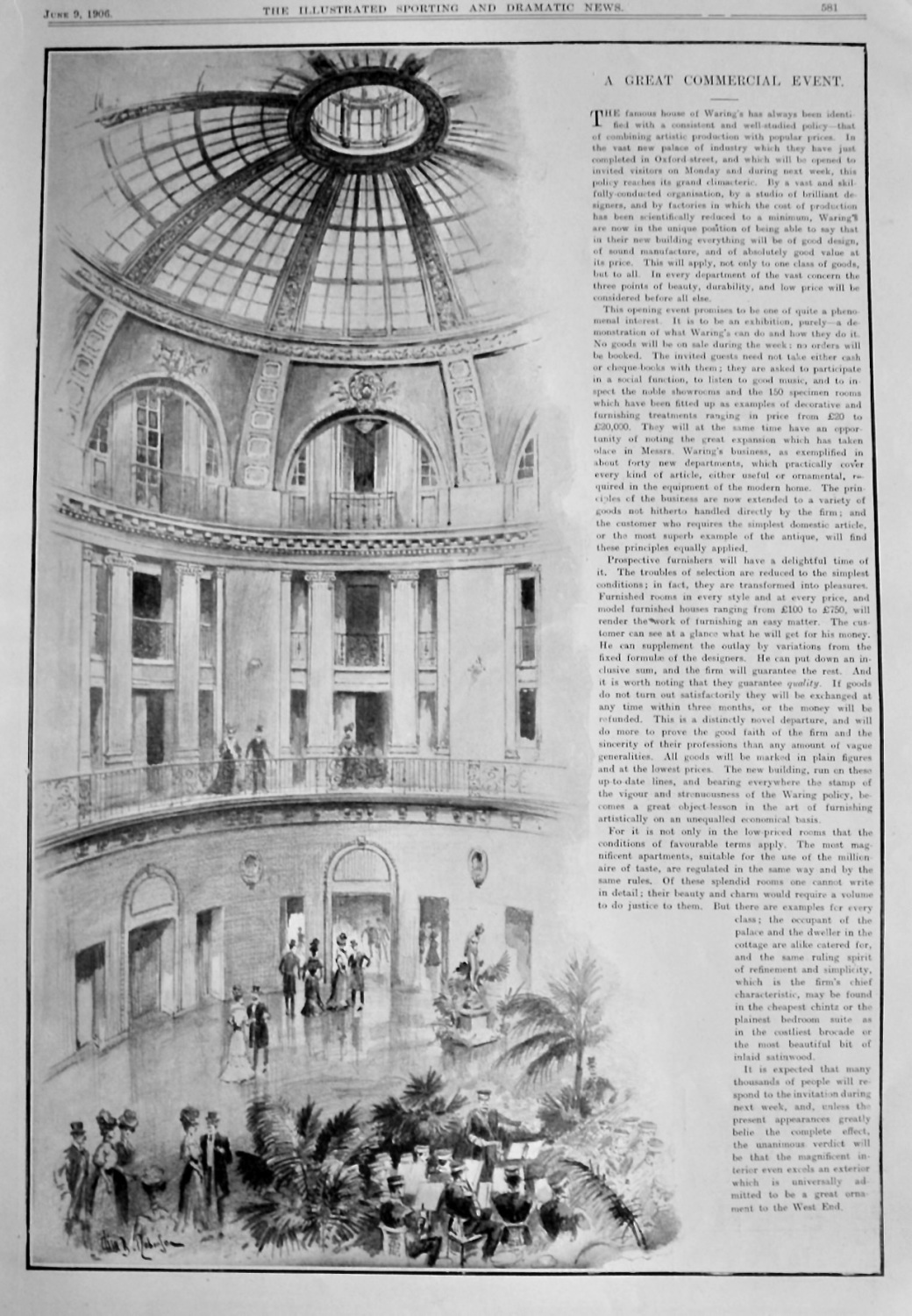 Waring's. (New Building in Oxford Street).  1906.