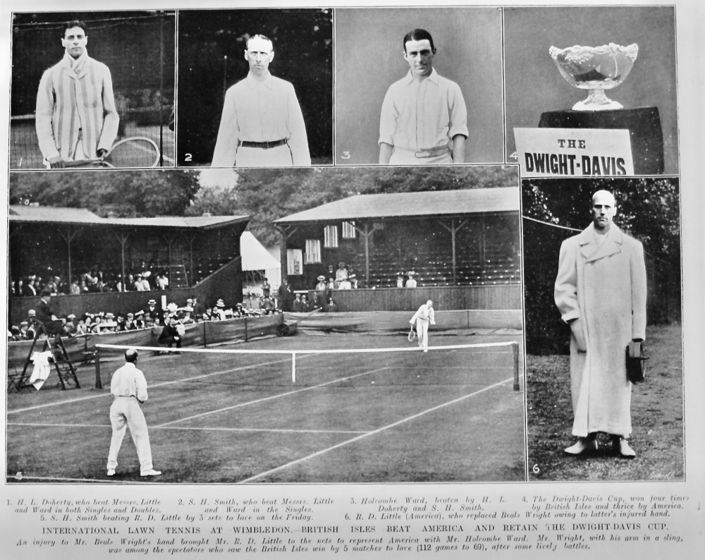 International Lawn Tennis at Wimbledon.- British Isles beat America and Retain the Dwight-Davis Cup.  1906.