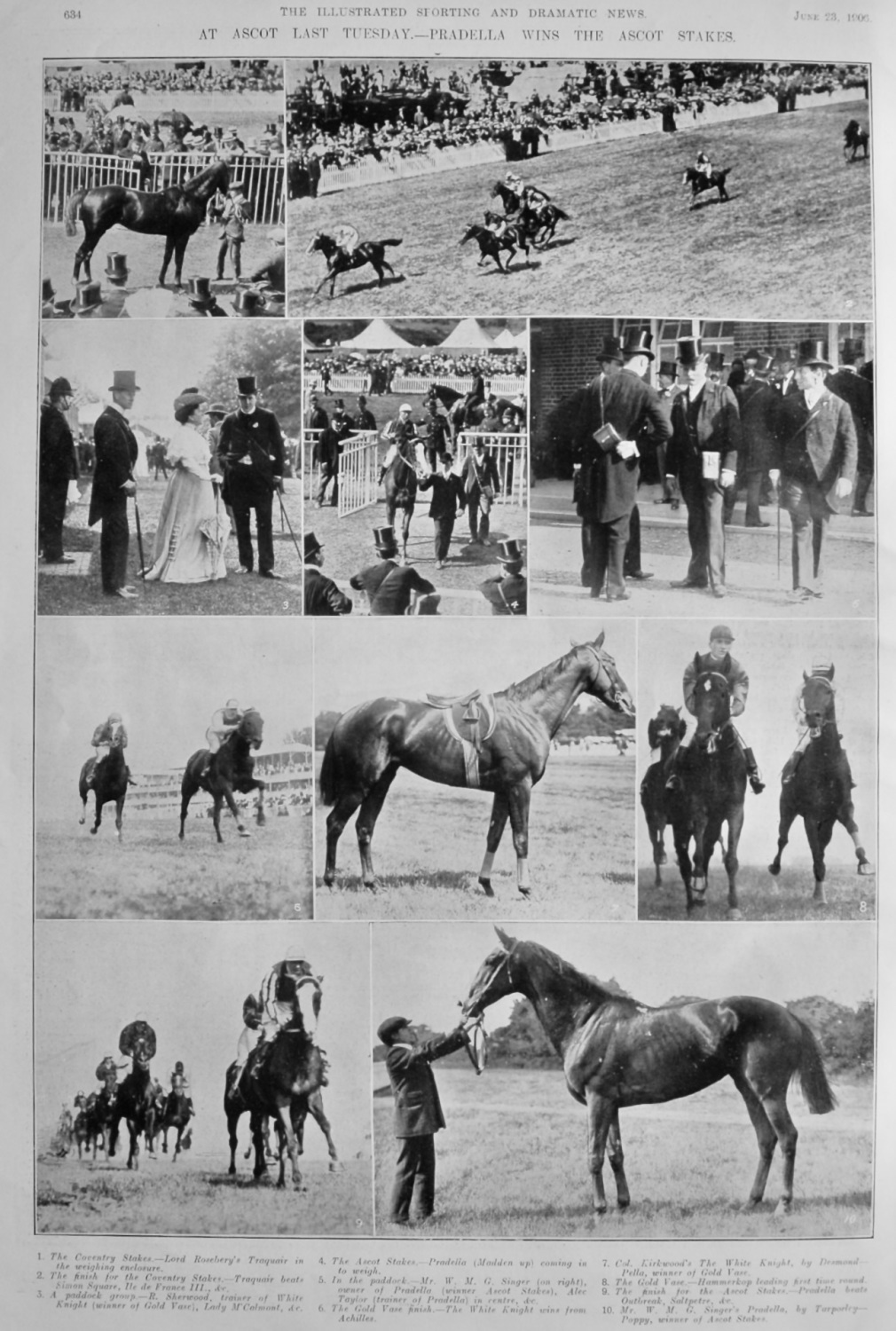 At Ascot Last Tuesday.- Pradella Wins the Ascot Stakes.  1906.
