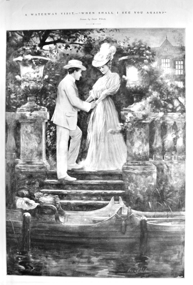 A Waterway Visit.-  "When Shall I See You Again ?".  1906.