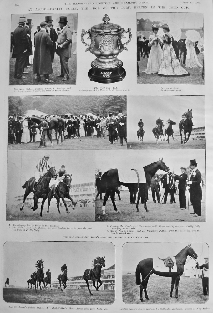 At Ascot.- Pretty Polly,  the Idol of the Turf,  Beaten in the Gold Cup.  1906.