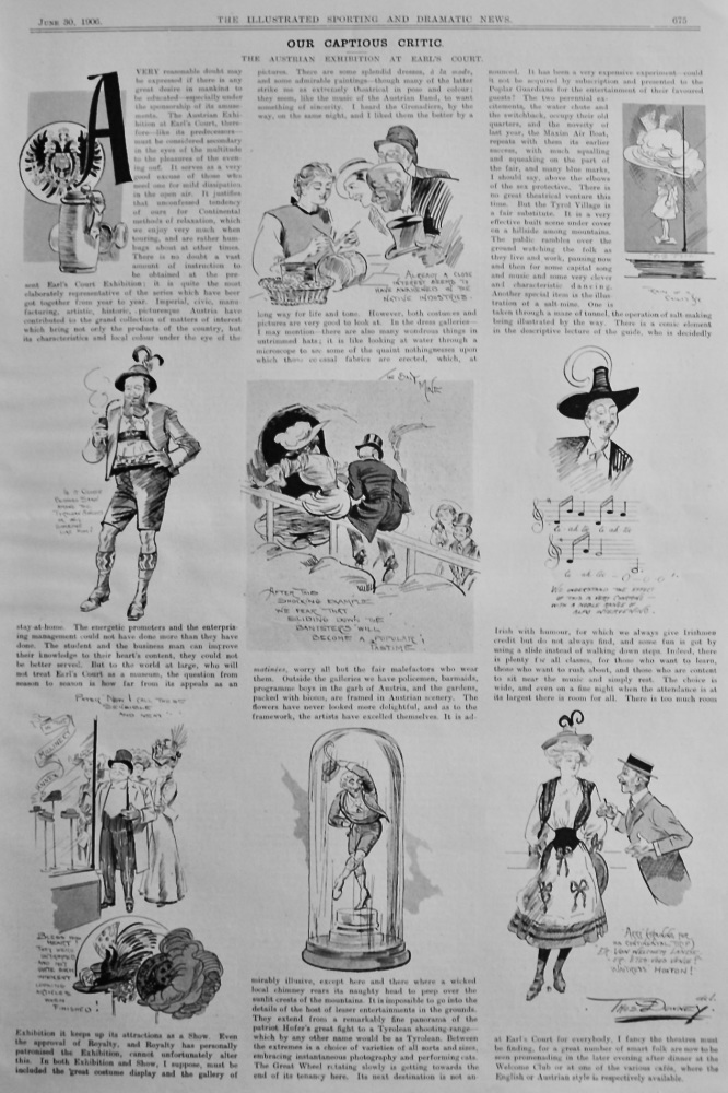 Our Captious Critic. June 30th, 1906.  The Austrian Exhibition at Earl's Court.  