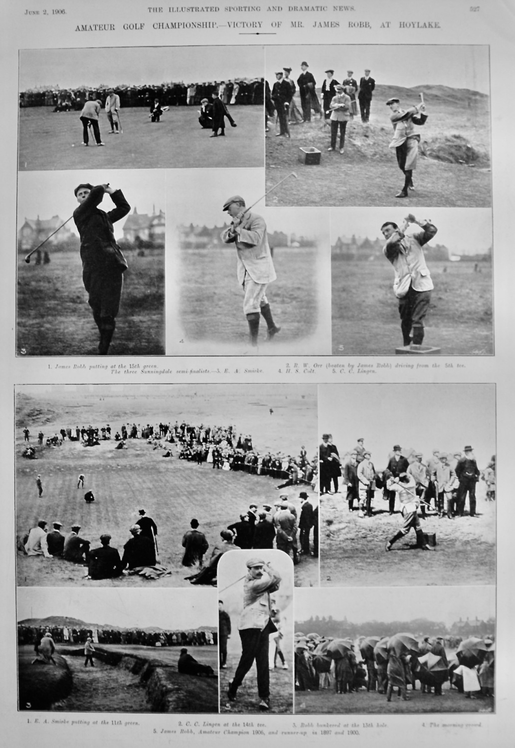 Amateur Golf Championship.- Victory of Mr. James Robb, at Hoylake.  1906.
