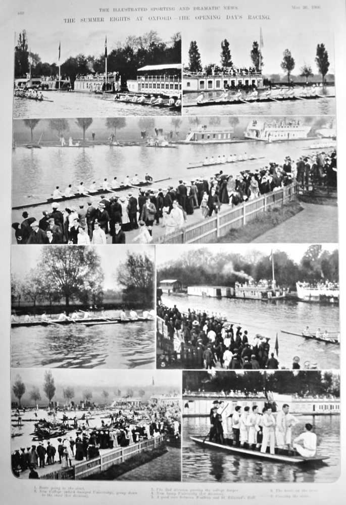 The Summer Eights at Oxford.- The Opening Day's Racing.  1906.