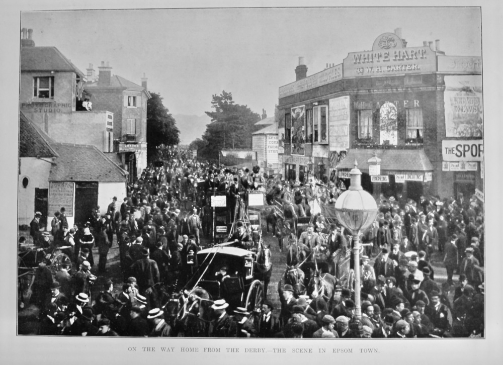 On the Way Home from the Derby.- The Scene in Epsom Town.  1906.
