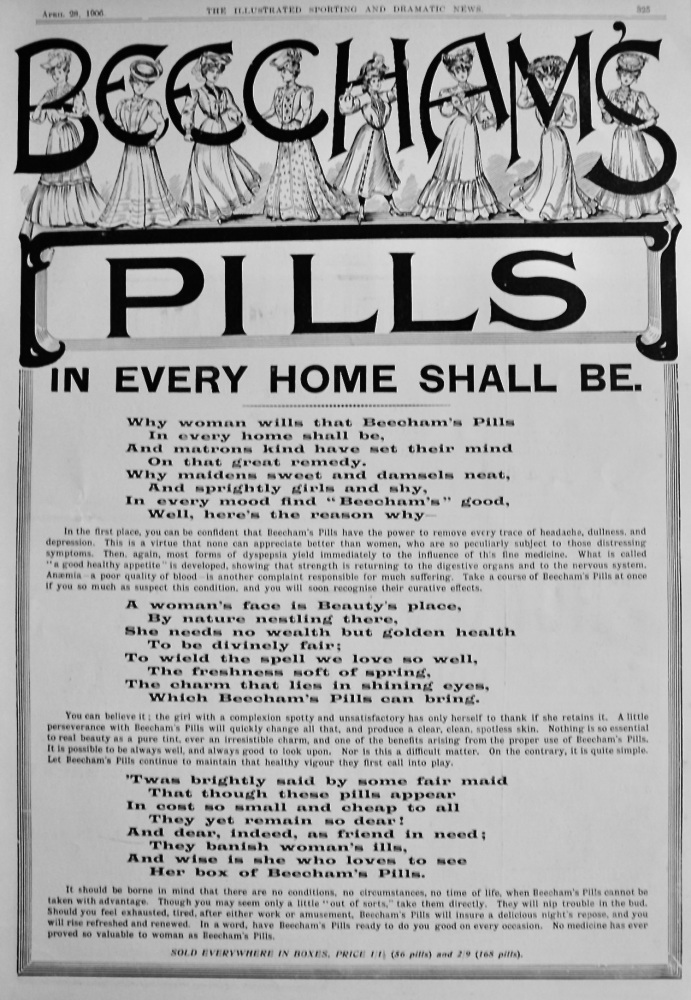 Beecham's Pills.  1906.