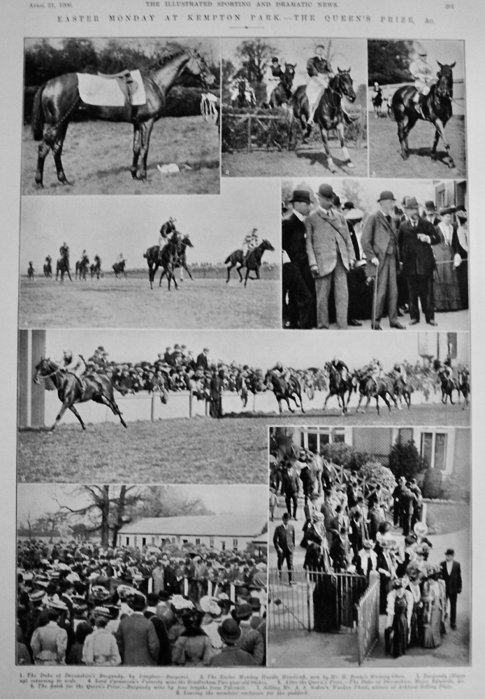Easter Monday at Kempton Park.- The Queen's Prize, &c.  1906.