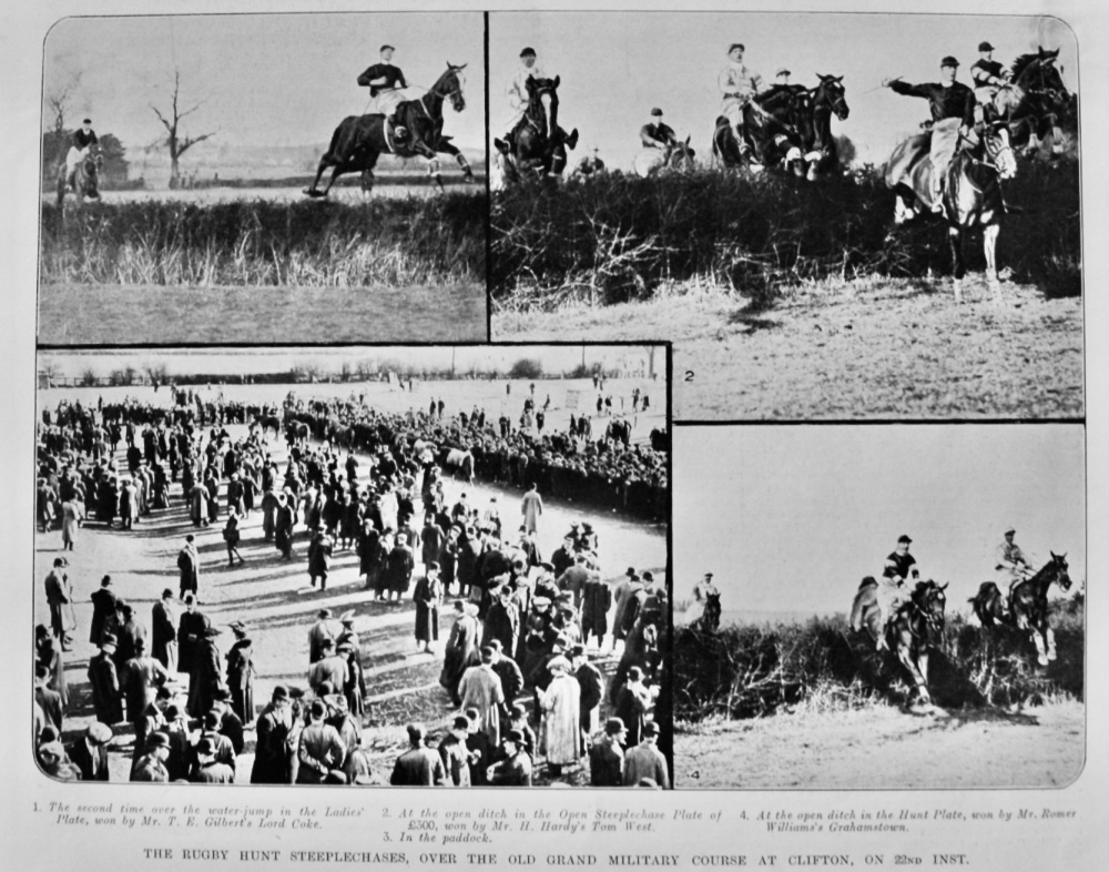 The Rugby Hunt Steeplechases, over the Old Grand Military Course at Clifton, on 22nd Inst.  1906.