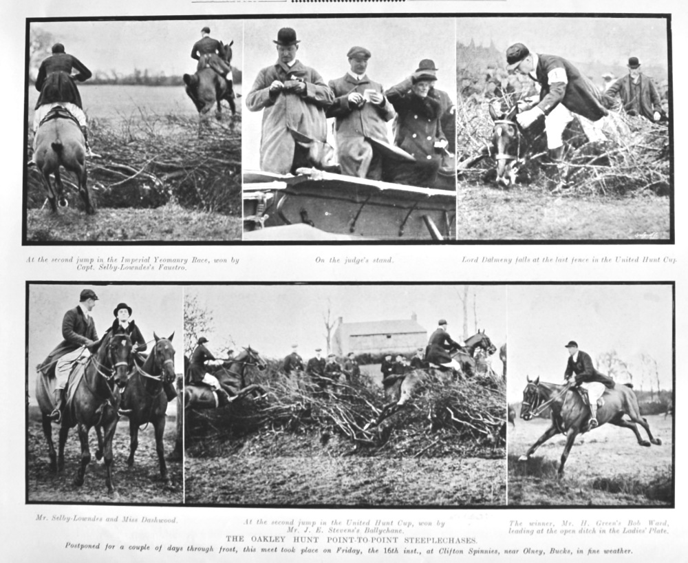 The Oakley Hunt Point-to-Point Steeplechases.  1906.