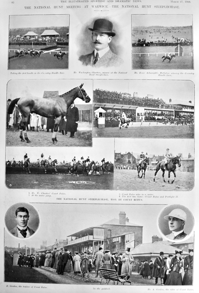 The National Hunt Meeting at Warwick.- The National Hunt Steeplechase.  1906.