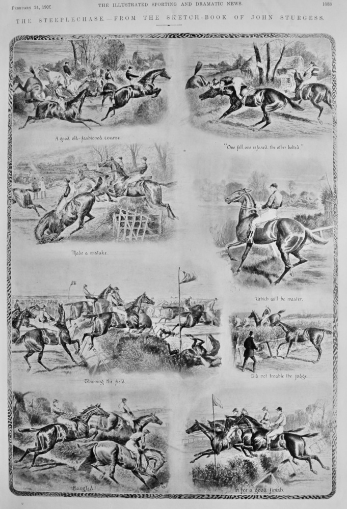 The Steeplechase from the Sketch-Book of John Sturgess.  1906.